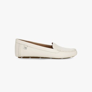 Ugg Flores Leather Women Flats White (6139ZXVJD)